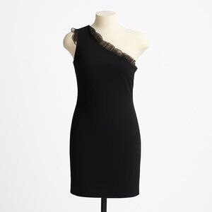 NEW Nordstrom x Maggie London Ruffle One-Shoulder Minidress Sheer Ruffles Sz 14